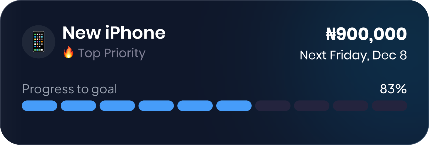 Smart savings goal 1