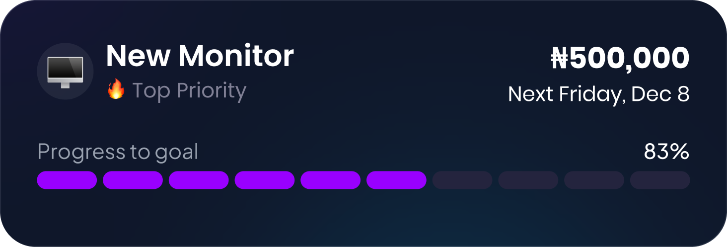 Smart savings goal 1